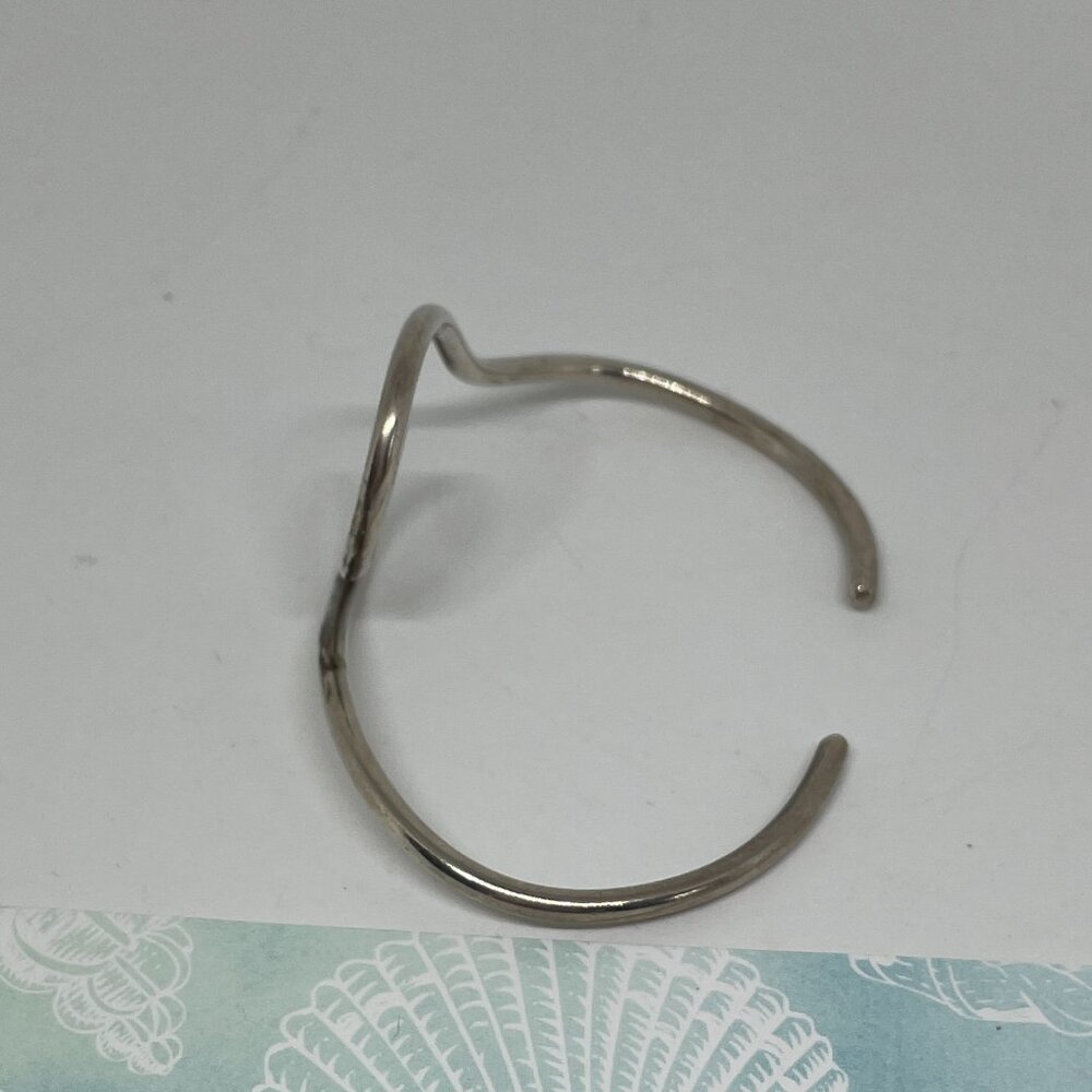 Solid Sterling Silver Wave Bracelet Bangle - image 2